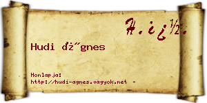 Hudi Ágnes névjegykártya