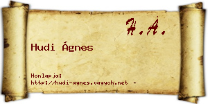 Hudi Ágnes névjegykártya